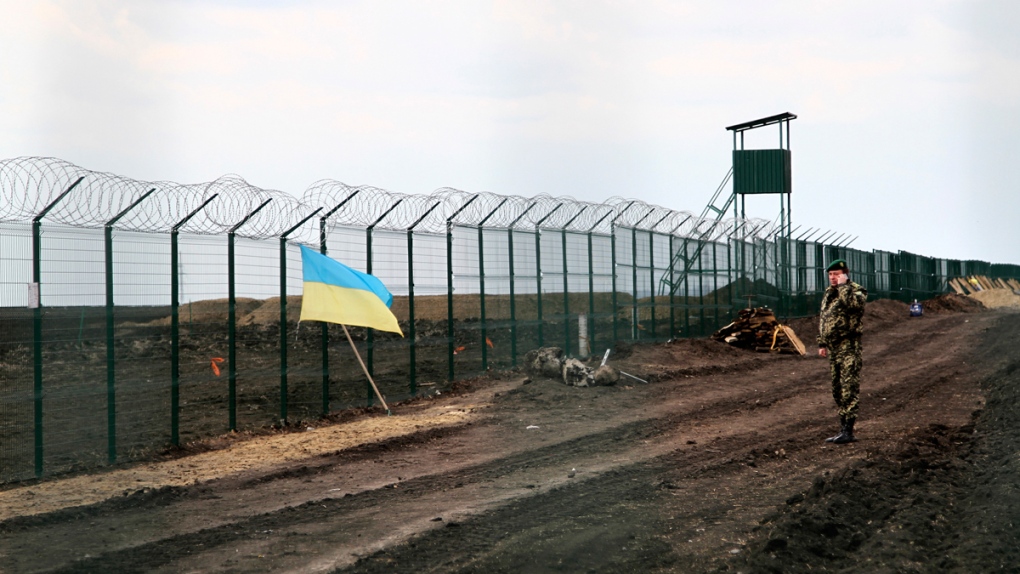 At the Ukrainian-Russian border near Hoptivka