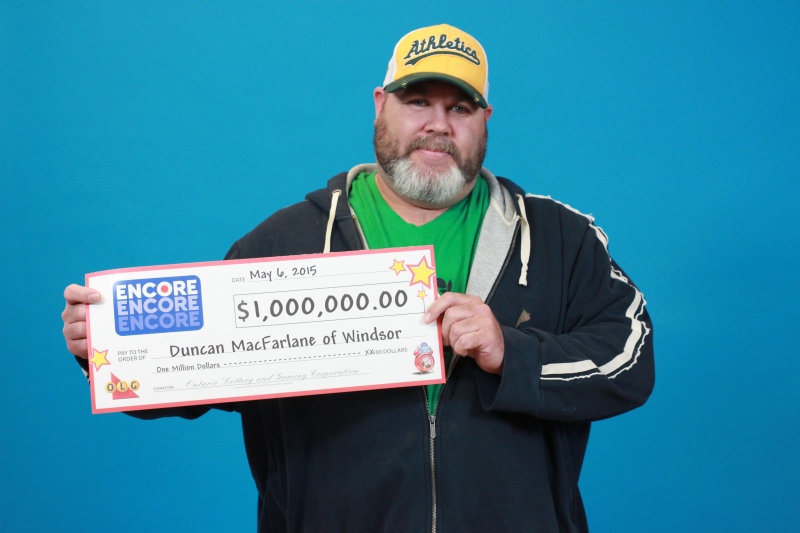 Duncan MacFarlane won $1 million playing Encore in Windsor. (Courtesy OLG) 