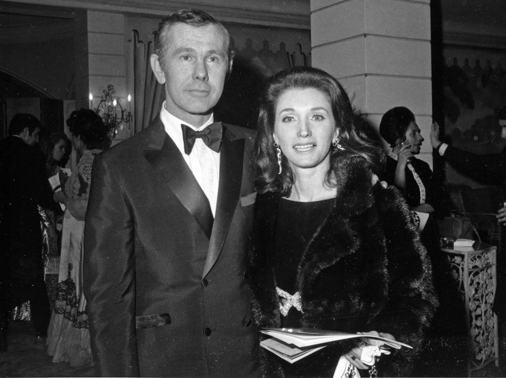 16, 1969 file photo, comedian Johnny Carson and his wife Joanne Carson atte...
