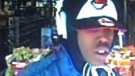 A security camera image shows a man wanted for four bank robberies. (Toronto Police)