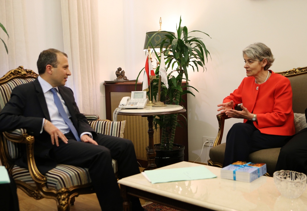 Irina Bokova meets with Gebran Bassil in Beirut