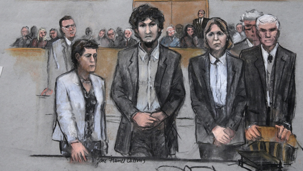 Sketch of Boston Marathon bomber Dzhokhar Tsarnaev