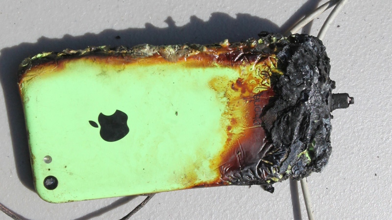 Fire officials in Rimbey said a fire in an area home was caused by an iPhone that was charging. Courtesy: S. Aitken
