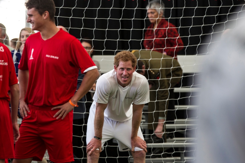 Prince Harry plays in soccer friendly in N.Z.