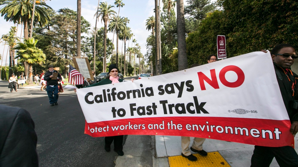 Protesting 'The Fast Track' in Beverly Hills