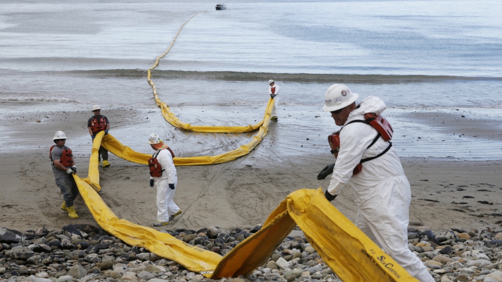 Oil spill cleanup in California