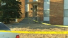 Crime scene tape outside of a Thorncliffe apartment following the May 2013 stabbing death of Kurlan Joseph