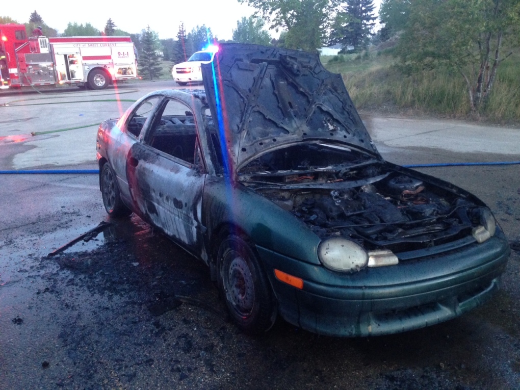 Vehicle fire in Swift Current