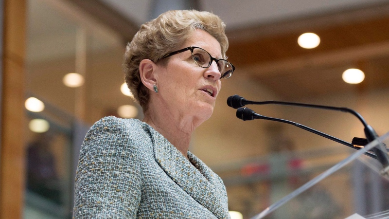 Ontario Premier Kathleen Wynne speaks during a press conference in Toronto on Friday, May 22, 2015. (Darren Calabrese / THE CANADIAN PRESS)