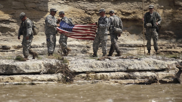 Members of the National Guard in Texas search