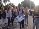 Students at A.B. Lucas Secondary school protest the dress code in London, Ont., on Wednesday, May 27, 2015. (Marek Sutherland / CTV London)