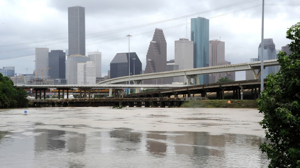 Flooding in downtown Houston, Texas