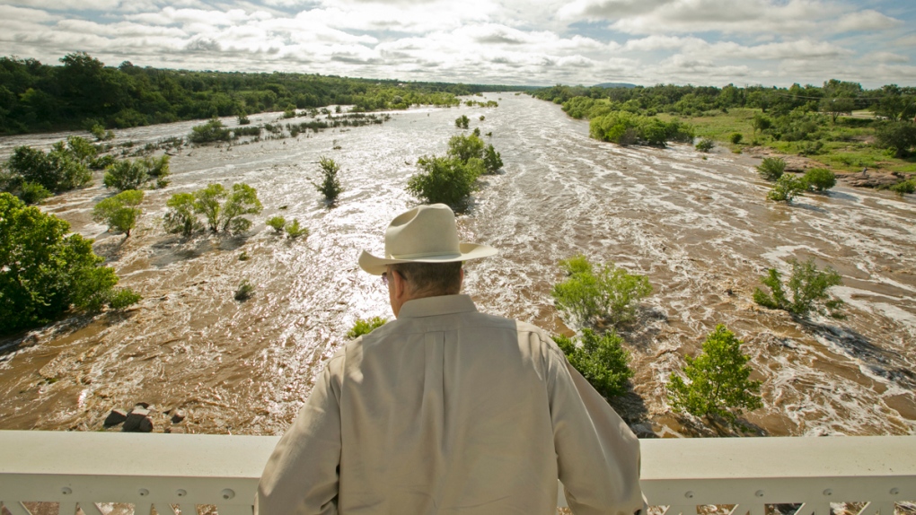 Watching the Llano River rise in Texas