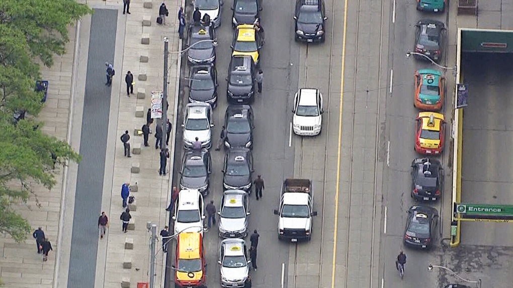  Taxi drivers protest UberX 