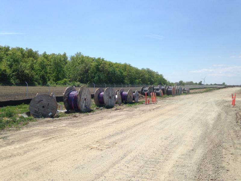 Rolls of copper wire are stored at the Samsung Solar Farm in Haldimand County, Ont, on June 2, 2015. 