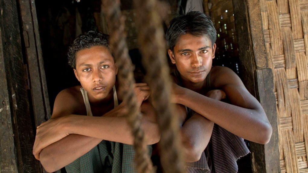 Boys from migrant boat