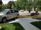 A motorcyclist was sent to hospital in critical condition after a crash in Windsor, Ont., on Thursday, June 4, 2015. (Alana Hadadean / CTV Windsor)