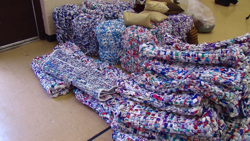 A volunteer initiative launched in Toronto following the 2010 Haitian earthquake has helped countless of people in need -- including those in disaster zones -- by providing mats made of recycled milk bags.