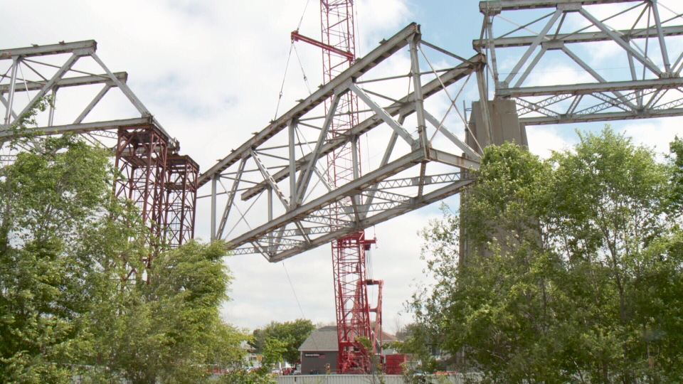 50-ton chunk of steel superstructure coming down.