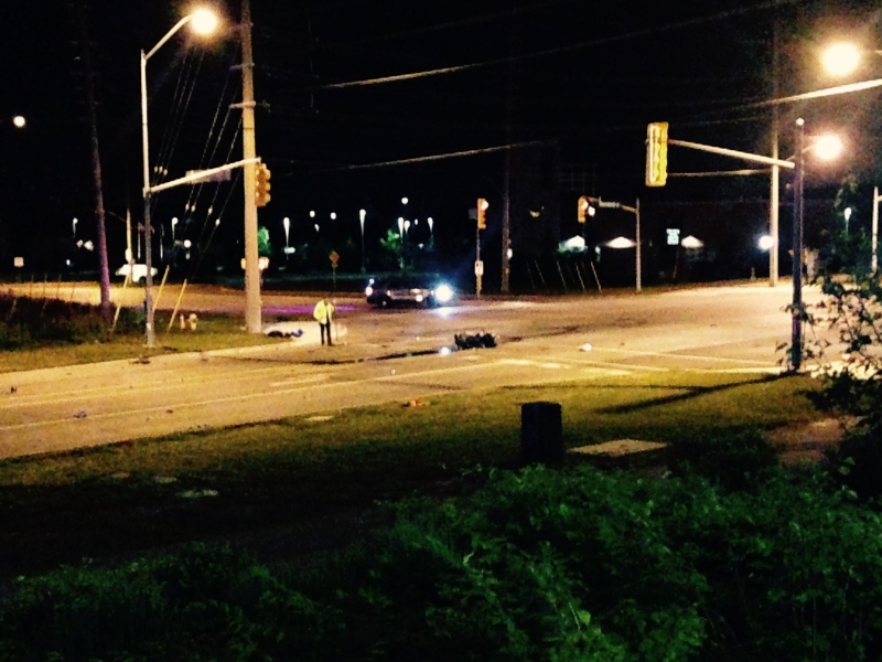 Durham Regional Police say a 22-year-old motorcyclist has died after he collided with an SUV in Ajax on Thursday night. (Submitted photo)