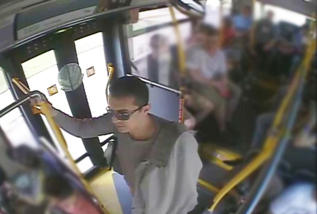 A man accused of touching a 16-year-old girl aboard a Grand River Transit bus in Kitchener is pictured on this surveillance image provided by Waterloo Regional Police.