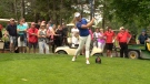 Brooke Henderson entertains the gallery at the Smiths Falls Golf & Country Club, June 15, 2015