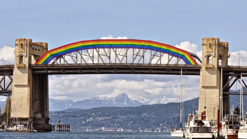 pride rainbow burrard bridge 
