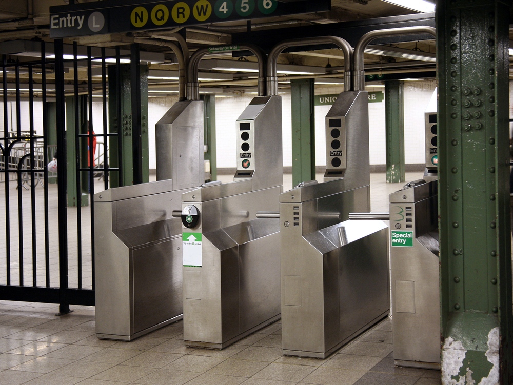 New York subway turnstiles