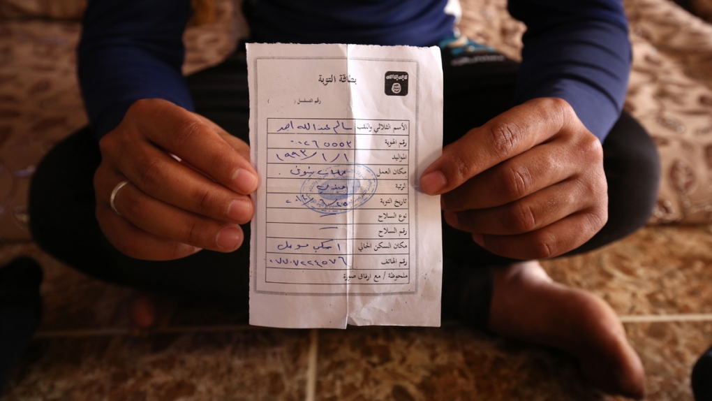 'Repentance card' issued by the Islamic State