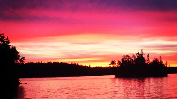 A beautiful sunrise on West Hawk Lake.