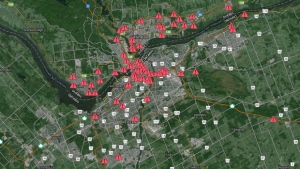  Interactive map locating construction projects in and around Ottawa/Gatineau. 