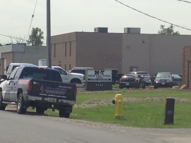Ministry of Labour is investigating a workplace death at New-Tec Tool in Oldcastle, Ont., on June 24, 2015. (Rich Garton / CTV Windsor) 