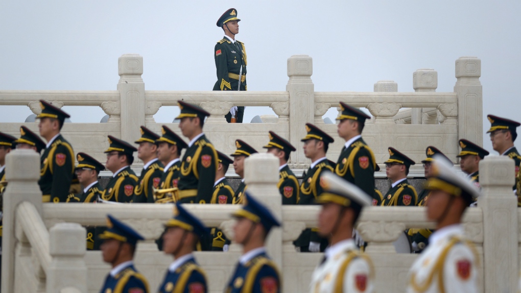 Chinese soldiers in Beijing