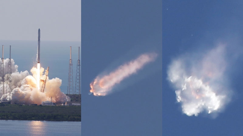 Space X rocket breaks up in the air