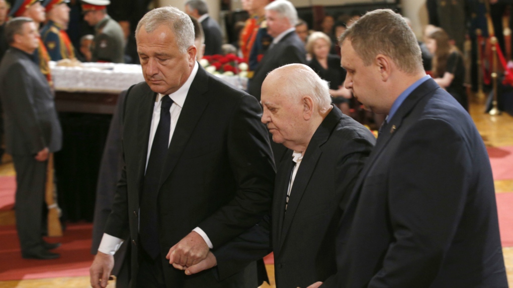Mikhail Gorbachev at Yevgeny Primakov's funeral