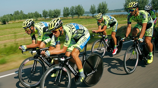 Team Tinkoff-Saxo trains for Tour de France