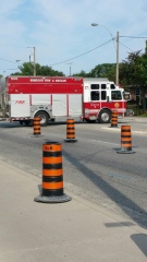 A section of Wyandotte Street East was closed as crews investigated a gas leak in Windsor, Ont., on Friday, July 3, 2015. ( Courtesy Sonny Borrelli)
