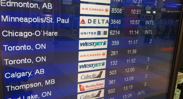 travel delays at pearson airport