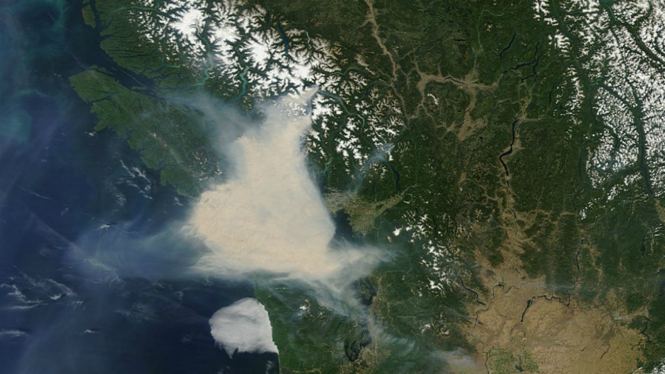 Smoke over B.C. seen from space