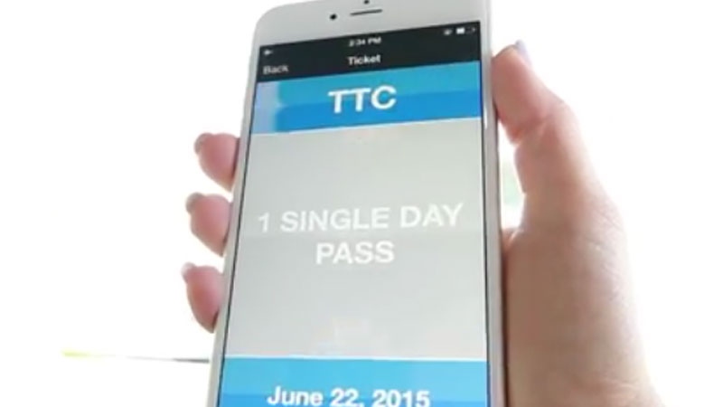 A screen grab taken of a YouTube video shows the TTCconnect app. 