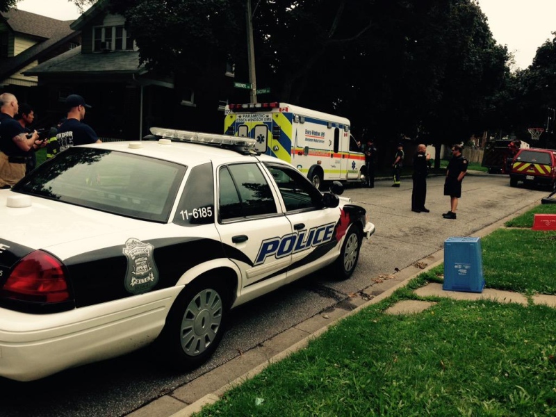 Police are in the 1400 block of Windermere Road for a threats investigation in Windsor, Ont., on July 9, 2015. (Stefanie Masotti / CTV Windsor)