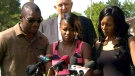 The family of 14-year-old Lecent Ross speaks to media in Toronto, Friday, July 10, 2015.