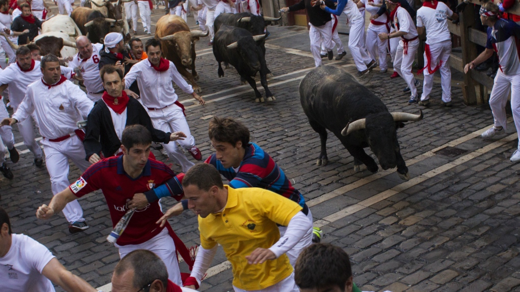 Two gored by bulls in Pamplona