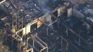The remains of a Thornhill home are seen from the CTV News chopper the day after a major fire, on Monday, July 13, 2015. 