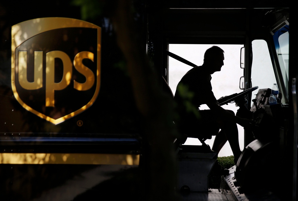 UPS driver makes a delivery