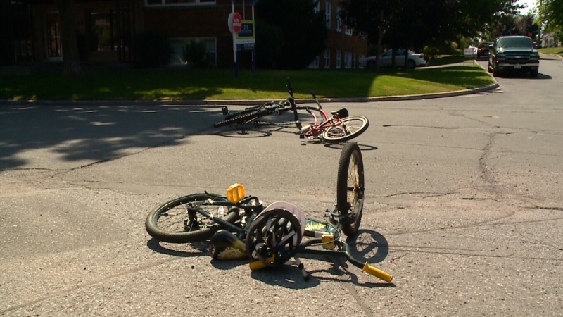 Mangled bikes at Dorchester Ave and Silver Street.