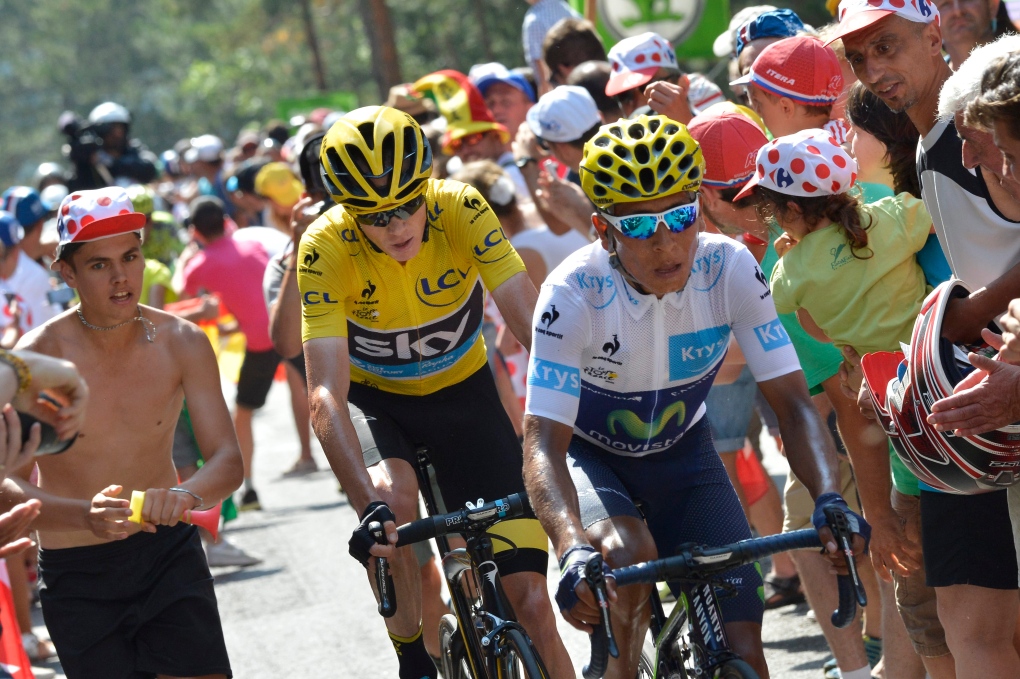 Chris Froome rides in the Tour de France