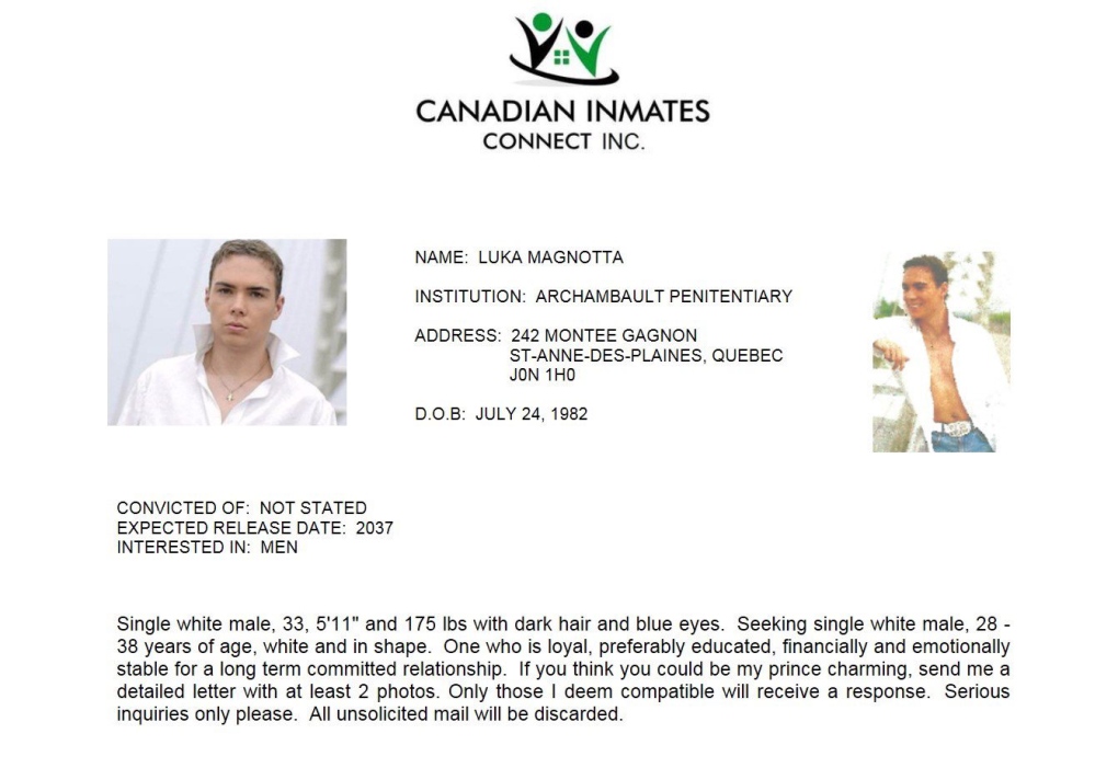 Dating profile for Luka Magnotta