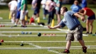 Kenny Iverson competes in the Special Olympics Minnesota Area 11 bocce ball competition, on July 19, 2015. (Jerry Holt / Star Tribune)