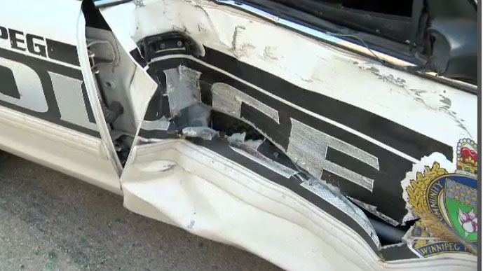 The Winnipeg Police Service has charged a man due to his alleged involvement in a crash that damaged five police cruisers and triggered a chase on the Trans-Canada Highway.
